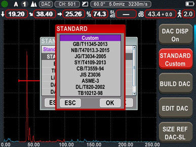 GD AWS B 120dB 3000Hz 25meters DAC AVG Scan-Ausrüstung Selbstkalibrierungs-tragbarer Fehler-Detektor-Ultraschallzerstörungsfreier prüfung
